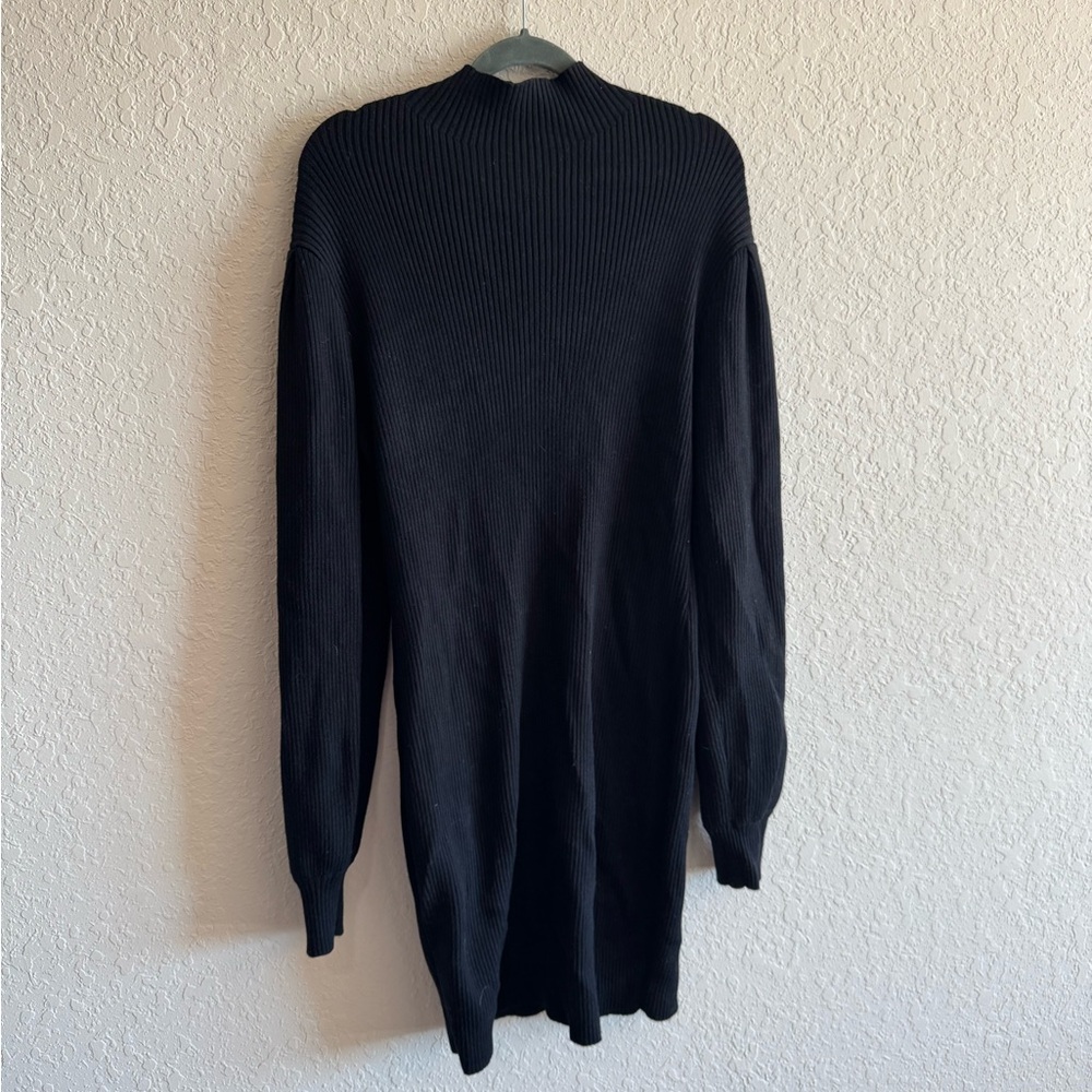 Black Knit High Neck Sweater Dress – Cozy & Chic 🖤 - XL